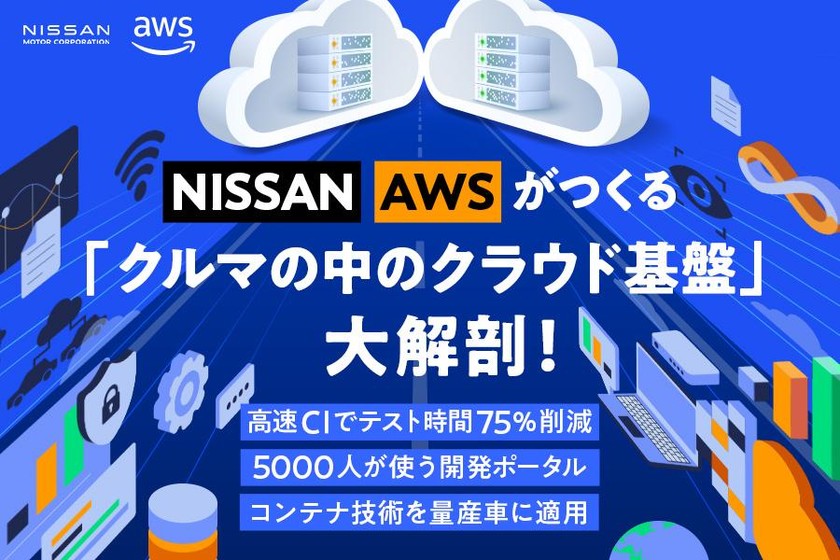 NISSAN×AWSがつくる「クルマの中のクラウド基盤」大解剖！ ——高速CIでテスト時間75％削減｜5000人が使う開発ポータル｜コン​​テナ技術を量産車に適用