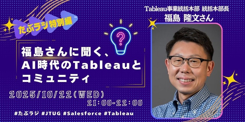たぶラジ特別編！Tableauトップの福島さんに聞く、 AI時代のTableauと コミュニティ【Tableauラジオ＃98】