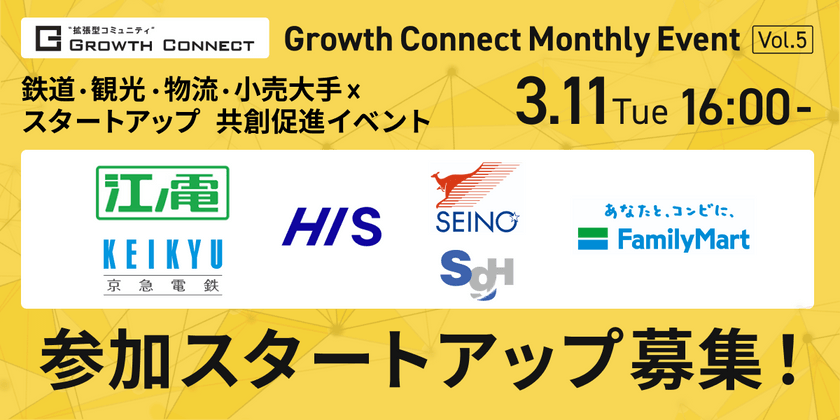 【3/11飯田橋】大手6社との共創促進イベントを開催！参加スタートアップを募集