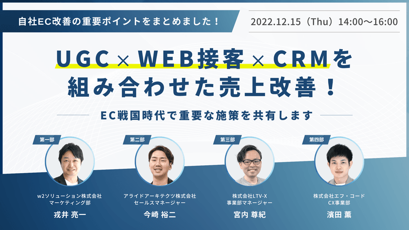 UGC×WEB接客×CRMを組み合わせた売り上げ改善！ EC戦国時代で重要な施策を共有します
