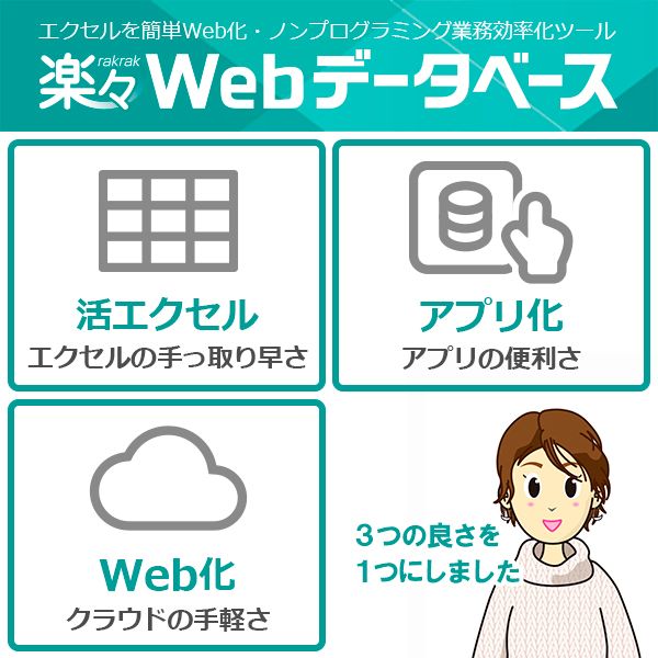 【オンライン開催】ウィズコロナ時代の今だからこそ Excel業務をWeb化で改善・効率化!楽々Webデータベース紹介ウェビナー