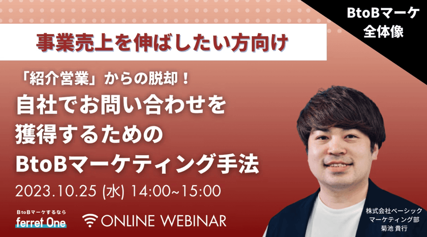 「紹介営業」からの脱却！　自社でお問い合わせを獲得するためのBtoBマーケティング手法｜BtoBマーケするならferret One