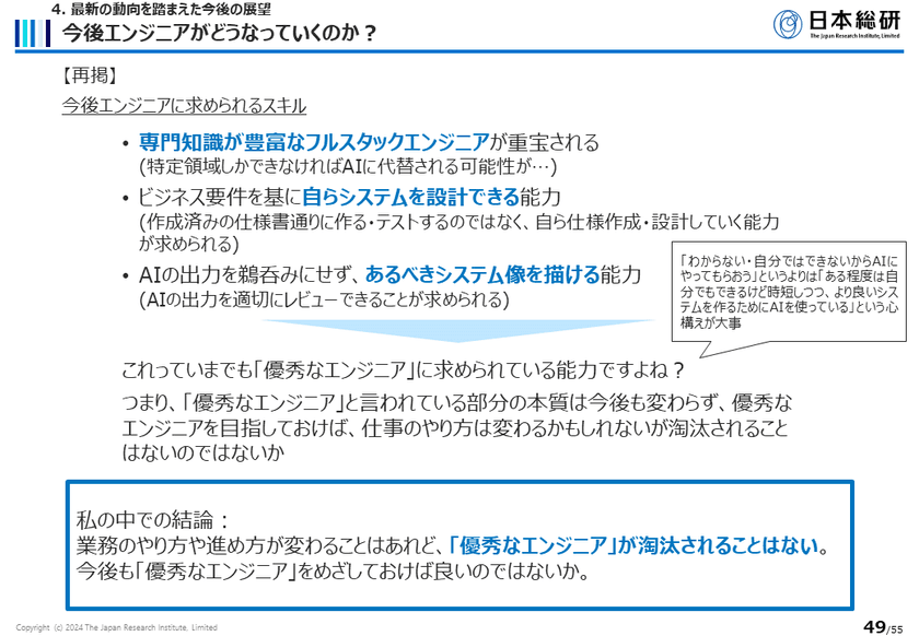 日本総研先端技術ラボのリサーチャーが、生成AIを活用したシステム開発のトレンドや最前線を徹底解説 28