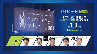 【1/7（水）開催分リピート配信】 -earthkey pitch vol.201 リピート配信- 1/8 7:00回