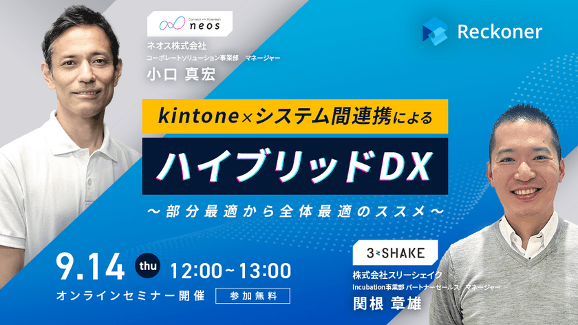 【ネオス×スリーシェイク】kintone×システム間連携によるハイブリッドDX～部分最適から全体最適のススメ～