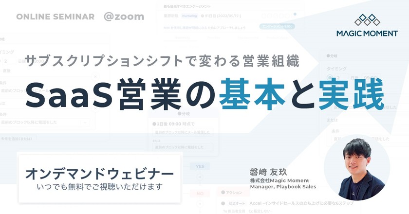 【オンデマンドセミナー】サブスクリプションシフトで変わる営業組織　SaaS営業の基本と実践