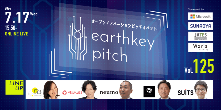 【新規事業担当者必見!!】未来を覗けるスタートアップピッチイベント 【earthkey pitch vol.125】