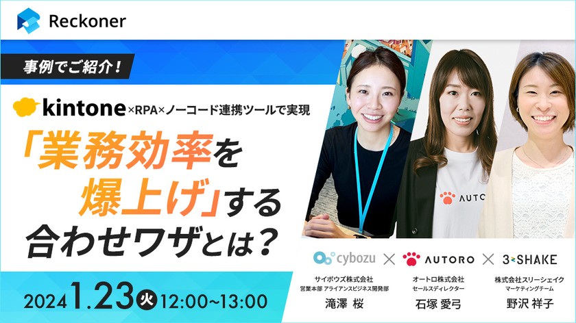 事例でご紹介！kintone×RPA×ノーコード連携ツールで実現する『業務効率を爆上げ』する合わせワザとは？