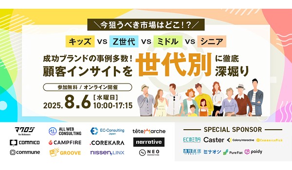 キッズvsZ世代vsミドルvsシニア ～成功ブランドの事例多数！顧客インサイトを世代別”に徹底深堀り～