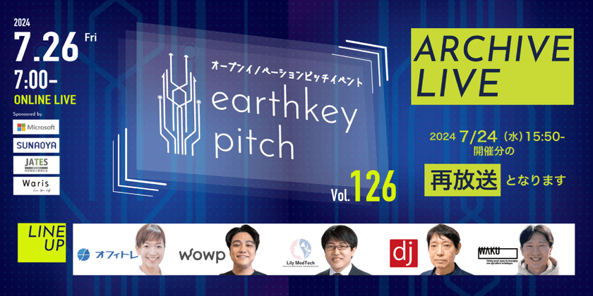 【金曜朝7:00〜】earthkey pitch vol.126【アーカイブLIVE!!】