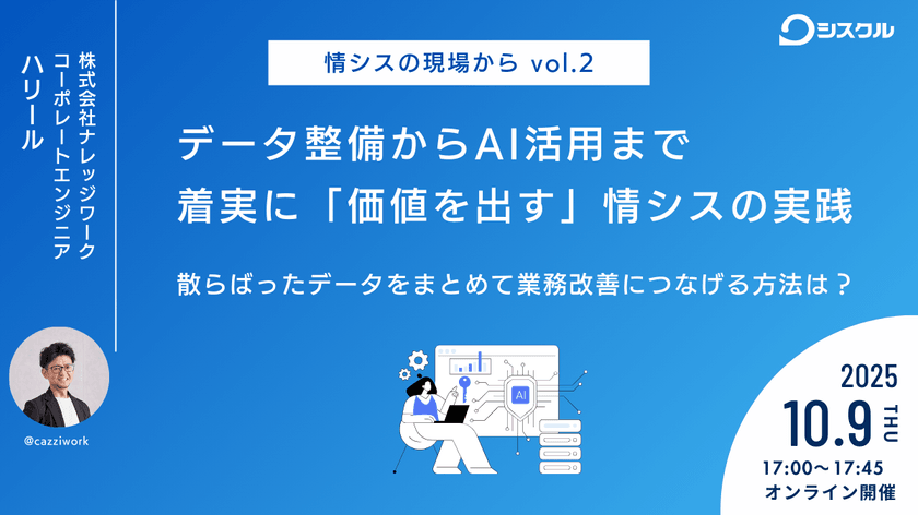 データ整備からAI活用まで着実に「価値を出す」情シスの実践 〜散らばったデータをまとめて業務改善につなげる方法は?〜