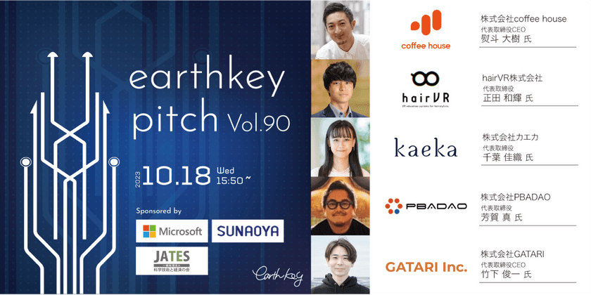 【新規事業担当者必見!!】未来を覗けるスタートアップピッチイベント 【earthkey pitch vol.90】