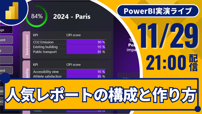 11/29 Power BI 実演ライブ #29｜人気レポートの構成と作り方を見て学ぶ