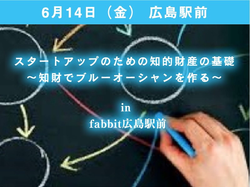 2019年6月14日 [弁理士への無料相談あり]スタートアップのための知的財産の基礎～知財でブルーオーシャンを作る～