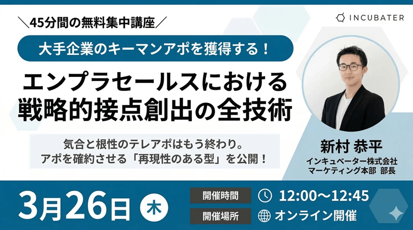 大手企業のキーマンアポを獲得する！エンプラセールスにおける戦略的接点創出の全技術