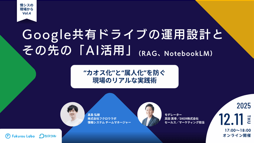 Google共有ドライブの運用設計と、その先の「AI活用」 〜“カオス化”と“属人化”を防ぐ、現場のリアルな実践術〜