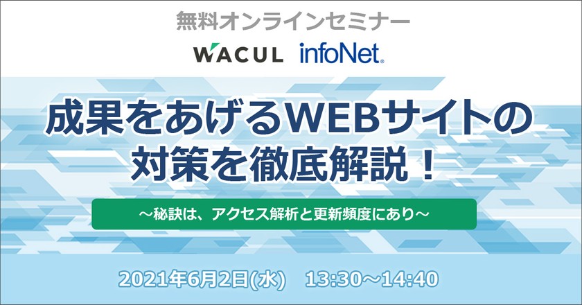 【WACUL・インフォネット】成果をあげるWEBサイトの対策を徹底解説！秘訣は、アクセス解析と更新頻度にあり