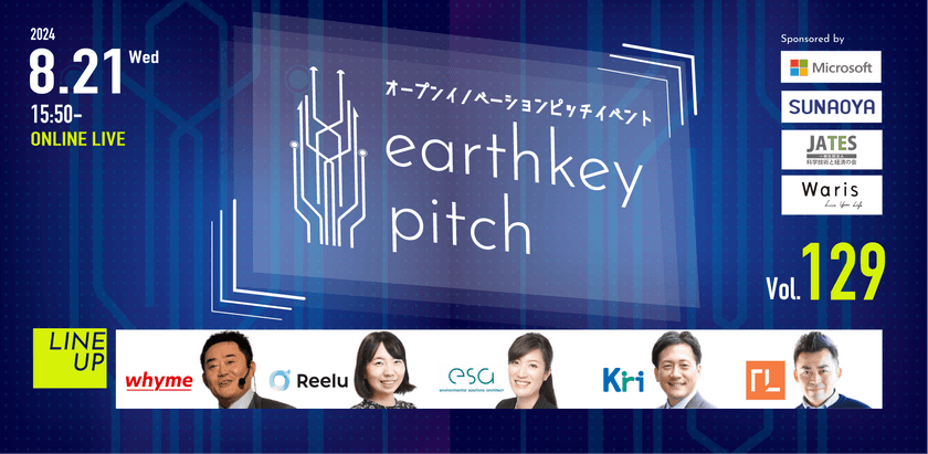 新規事業担当者必見!!】未来を覗けるスタートアップピッチイベント 【earthkey pitch vol.129】