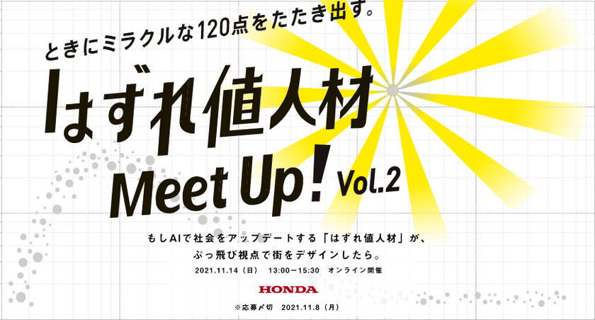 【Honda主催・11月14日(日)オンライン開催】「AI×街づくり」をテーマに、AI領域で活躍する起業家や大学教授、Hondaエンジニアと語り合う、オンラインMeetUp