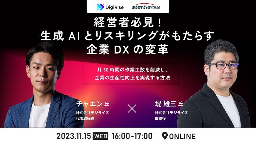 経営者必見：生成AIとリスキリングがもたらす企業DXの変革。月50時間の作業工数を削減し、企業の生産性向上を実現する方法