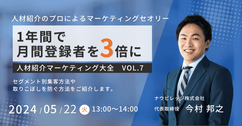 人材紹介マーケティング大全 Vol.7 ～1年間で月間登録者を3倍にする方法～