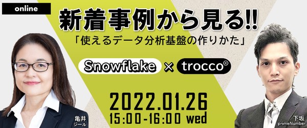 Snowflake×trocco®️ 新着事例から見る「使えるデータ分析基盤の作りかた」 ~サイロ化して散在するデータを、素早くつないで事業に活かす~