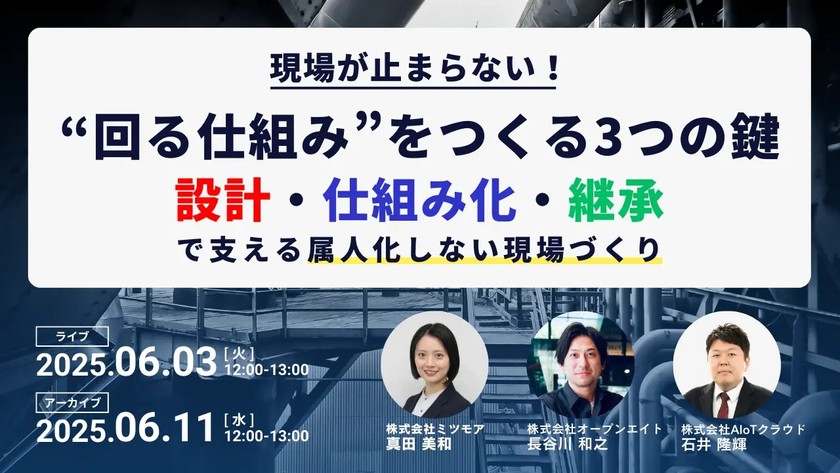 現場が止まらない！“回る仕組み”をつくる3つの鍵 〜設計・仕組み化・継承で支える、属人化しない現場づくり〜