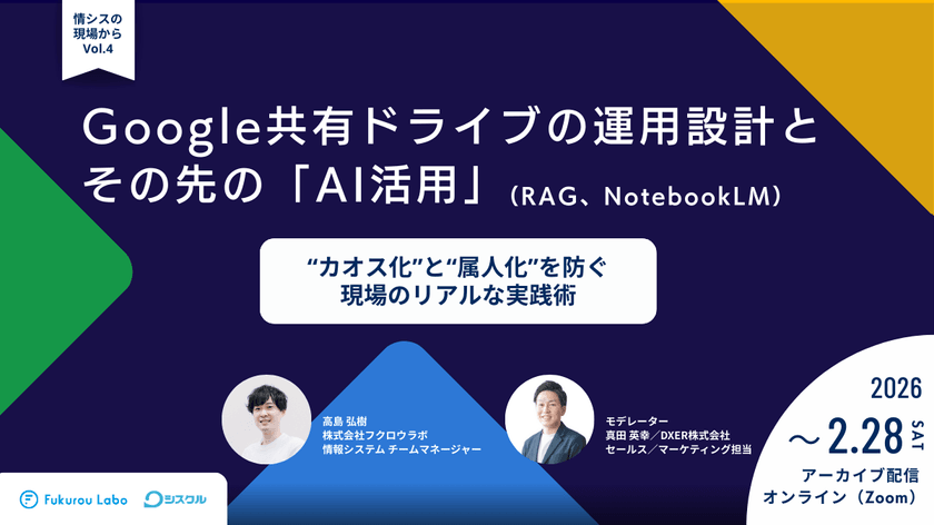 【アーカイブ配信中】Google共有ドライブの運用設計と、その先の「AI活用」 〜“カオス化”と“属人化”を防ぐ、現場のリアルな実践術〜