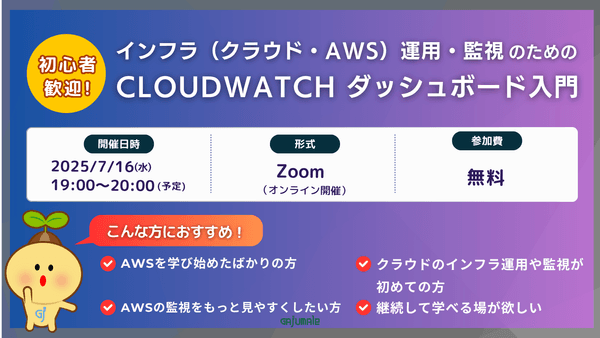 インフラ（クラウド・AWS）運用・監視：AWS CloudWatch ダッシュボード入門／初心者向け🔰