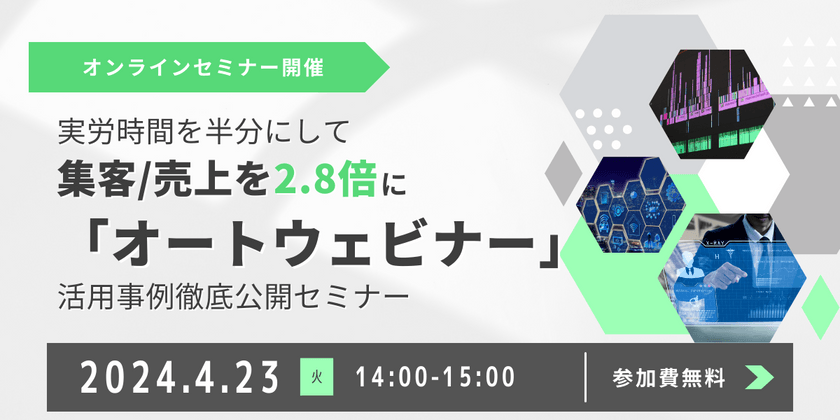 実労時間を半分にして集客・売上を2.8倍にした「オートウェビナー」活用事例徹底公開セミナー