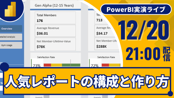 12/20 人気レポートの構成と作り方を見て学ぶ｜Power BI 実演ライブ33