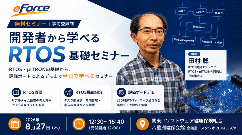 抽選で評価ボードが当たる！【8/27(木)12:30-】開発者から学べるRTOS基礎セミナー