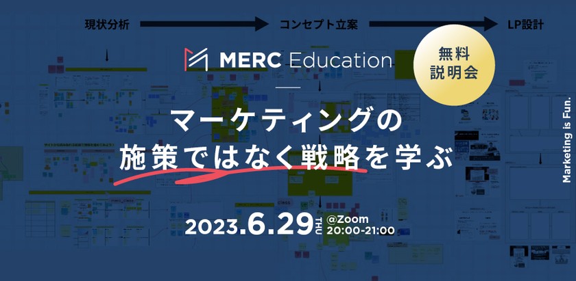 【MERC Education無料説明会】マーケティングの「施策」ではなく「戦略」を学ぶ