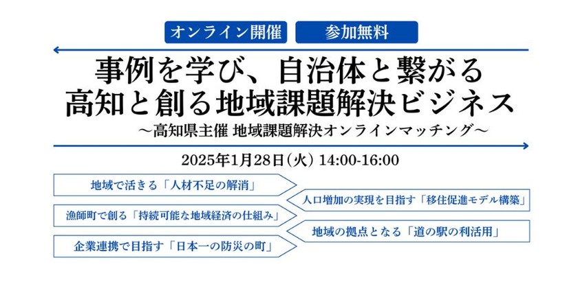 課題先進県・高知と創る地域課題解決のビジネスモデル　〜高知県主催 自治体×企業のマッチング交流会〜
