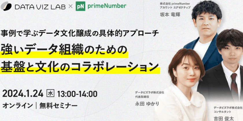 【DATA VIZ LAB × primeNumber】強いデータ組織のための基盤と文化のコラボレーション～事例で学ぶデータ文化醸成の具体的アプローチ～