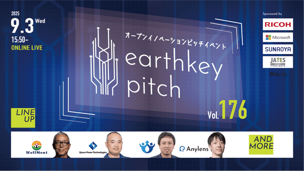 【新規事業担当者必見!!】未来を覗けるスタートアップピッチイベント 【earthkey pitch vol.176】