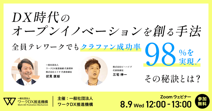 DX時代のオープンイノベーションを創る手法 全員テレワークでもクラファン成功率98%を実現！その秘訣とは？