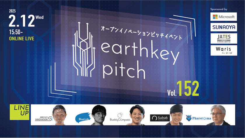 【新規事業担当者必見!!】未来を覗けるスタートアップピッチイベント 【earthkey pitch vol.152】