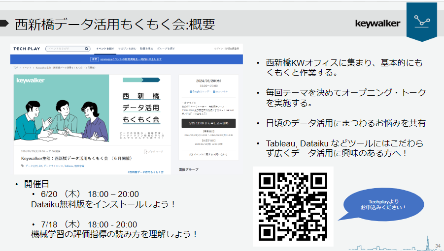 データ活用もくもく会6月20日https://techplay.jp/event/945757　7月18日 https://techplay.jp/event/946141