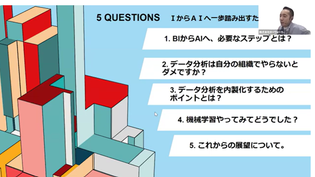 キッコーマン鷹野さんにBIからAIにステップを進めるために考えるべき５つのQUESTIONを伺いました。